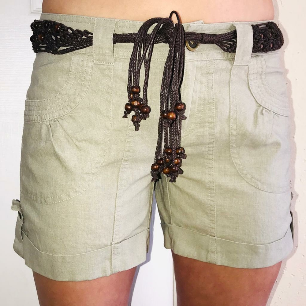 Apt.9 CUFFED & MACRAME-BELTED Shorts - 4